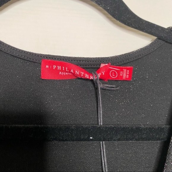 NWT n:Philanthropy Fire Sparkle Long-Sleeve Romper in Black - Picture 8 of 15